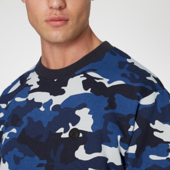 The Kooples X Sport Blue Camouflage Crew Sweatshirt | Size L - Picture 10 of 16
